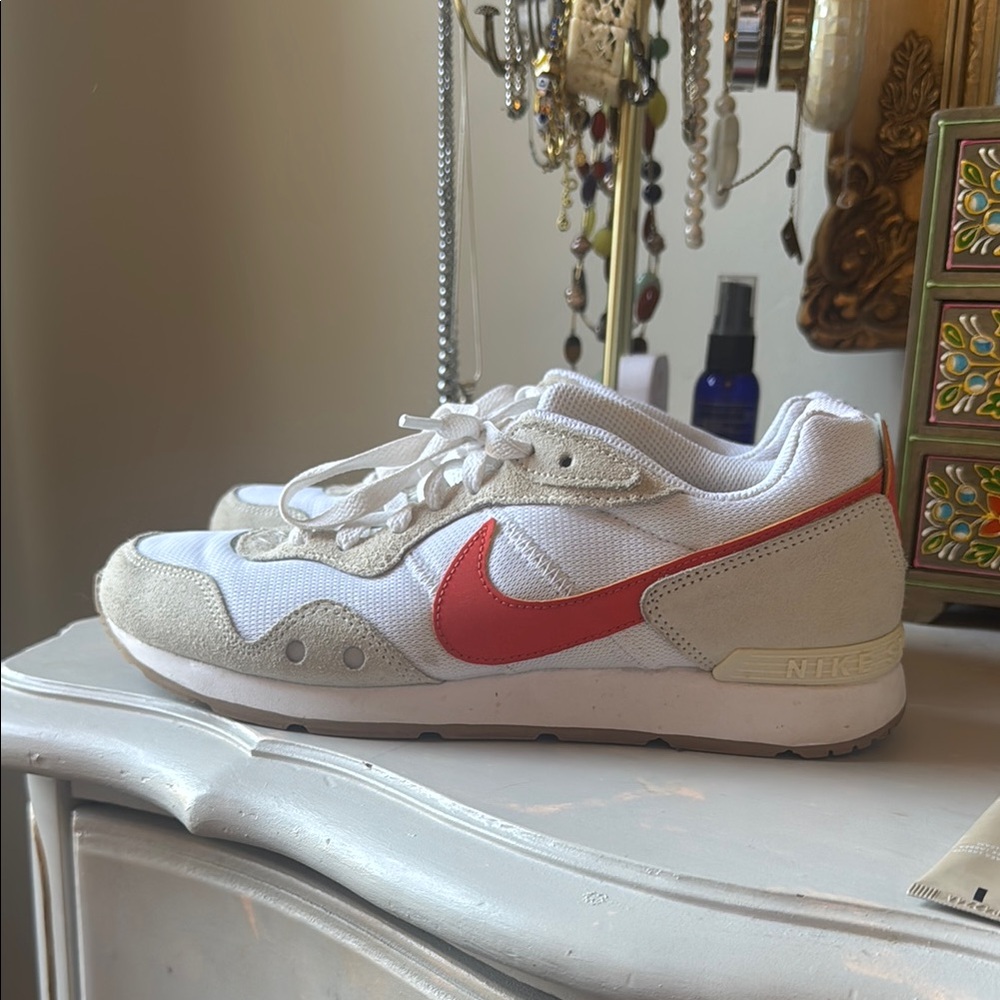 Nike White and Orange Sneakers